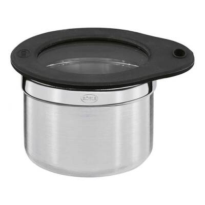 Silikon ve Cam Kapaklı Saklama Kabı Paslanmaz Çelik 0,3 Lt - 1